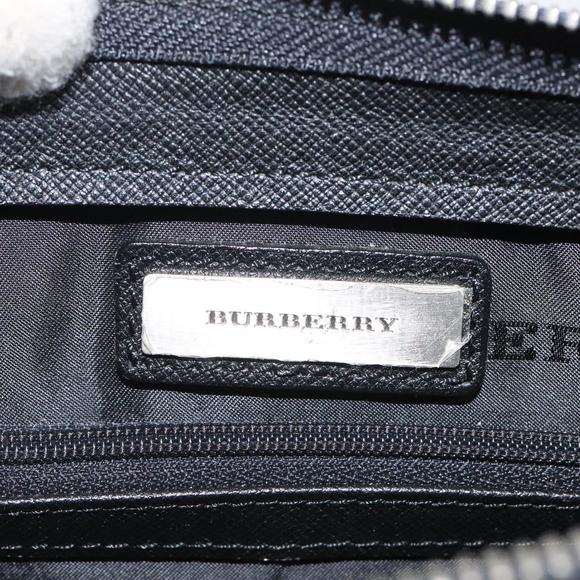 BURBERRY Clutch Bag Leather Black Silver Auth nb403 - Picture 10 of 16